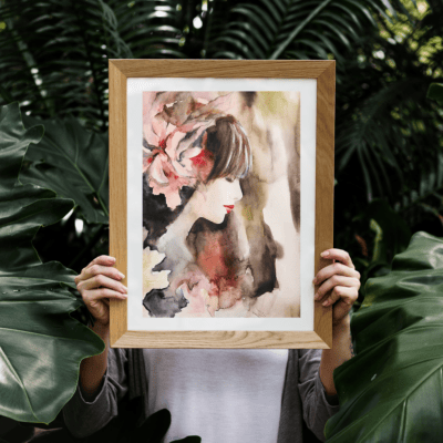 ציור דיוקן-ציורי אישה-ציורי נשים-אמנות ישראלית למכירה-ציורים למכירה-ציורי מים-ציורים אונליין-אנה רדיס-ANNA RADIS ART