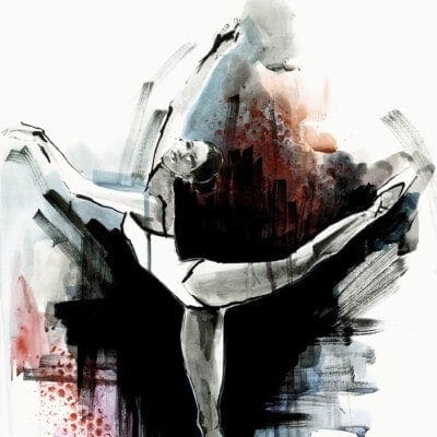 ציור בלרינה-על המזנון2-אנה רדיס