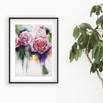 ציור זר ורדים-במטבח-אנה רדיס