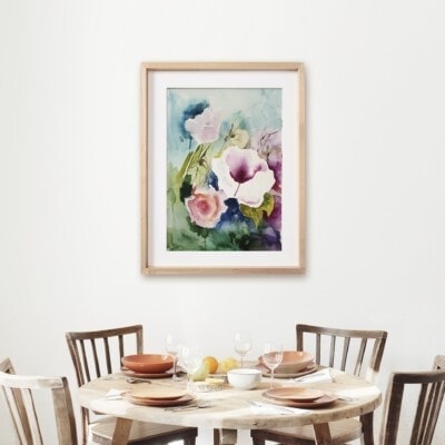 ציור פרחים-בפינת אוכל-אנה רדיס