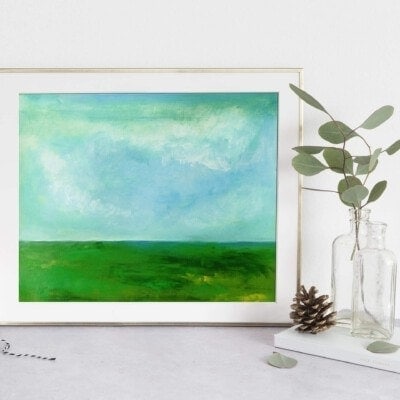 ציור פשוט ירוק-על מזנון-אנה רדיס