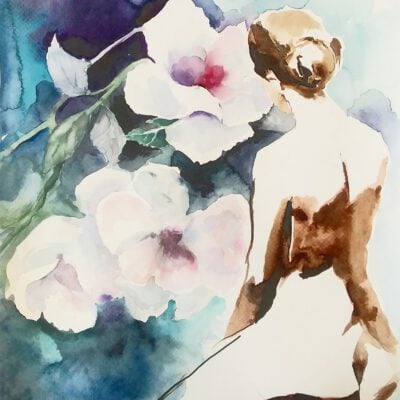 ציור אישה מקורי-עירום רוגע-ציור פיגורטיבי-אנה רדיס-ANNA RADIS ART