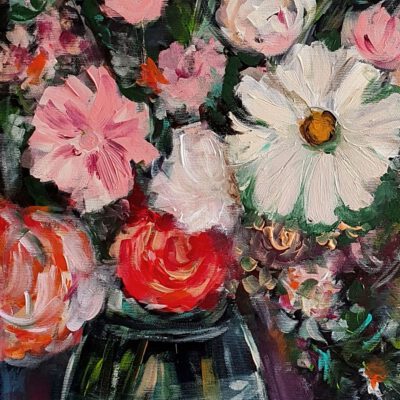 ציור זר אקריליק אנה רדיס