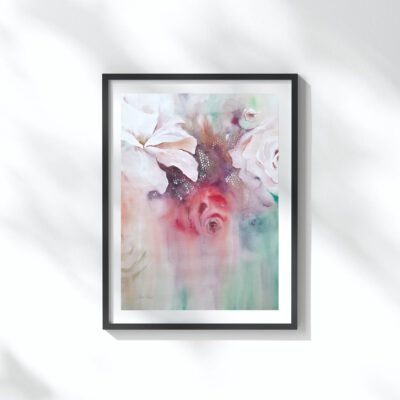ציור מקורי-ציורי פרחים-ציור בצבעי מים-ציורי אקוורל-ציורים לבית-ציור ורדים-ציור פרחים אבסטרקט-אנה רדיס-ANNA RADIS ART
