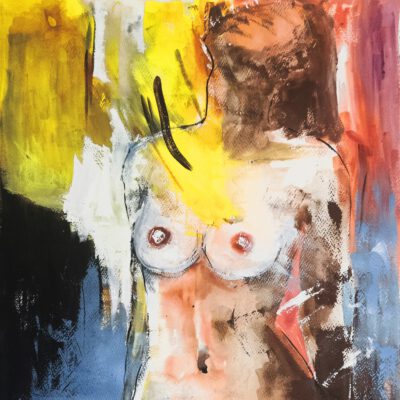 ציור עירום מקורי-ללא מעצורים-ציור גוף האישה-ציור אבסטרקט-אנה רדיס-ANNA RADIS ART