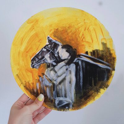 אצילות ציור בחורה עם סוס אנה רדיס