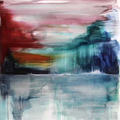 ציור ניאגרה נוף אבסטרקט צבעי אקריליק אנה רדיס anna radis