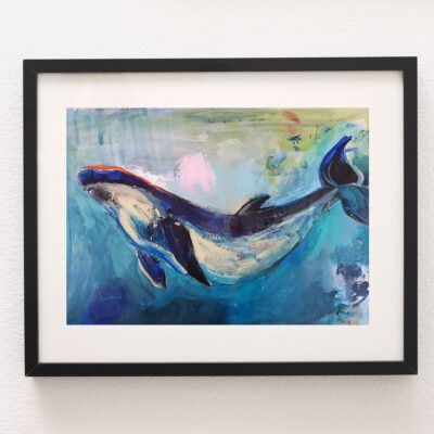 לוויתן כחול ציור אבסטרקט בעלי חיים אמנית ישראלית אמנות ישראלית אנה רדיס anna radis