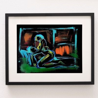 גבר ואישה ציור עירום מופשט מקיימים יחסי מין ציור חושני סקס אמנות מקורית אמנית ציירת אמנים ישראלים אנה ריס anna radis