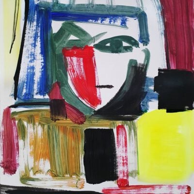 זוג אחר קוביזם מודרני ציור מקורי אמנות צבעונית דיוקן אמן אנה רדיס anna radis אמנים ישראלים