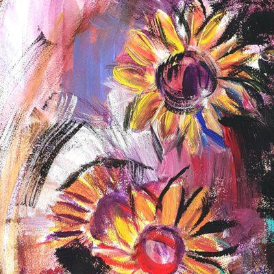 חמניות ציורי פרחים טבע דומם אמנות מקורית ציירת אמנים ישראלים גלריה לאמנות אנה רדיס anna radis