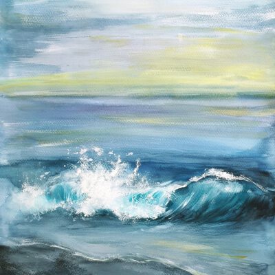 ציור ים מקורי-ים כחול-אמנות ישראלית-ציור גלים-אנה רדיס-ANNA RADIS ART