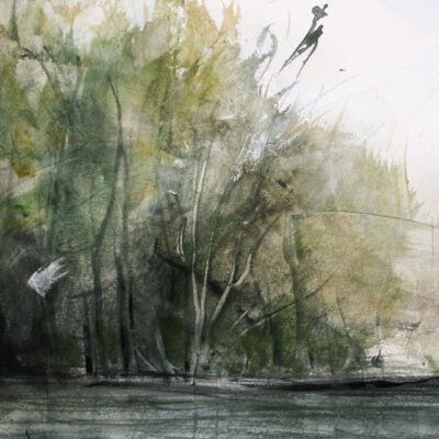 ציור מקורי-נוף אגם צבעי מים-ציור נוף-ציורים למכירה-אנה רדיס-ANNA RADIS ART