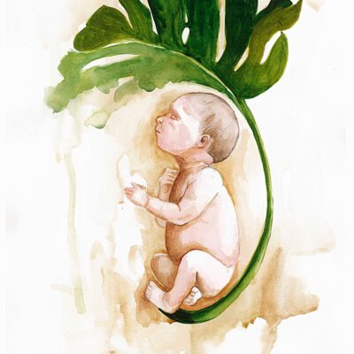 רך הנולד ציור תינוק ציור מקורי ציור ילד מתנה ליולדת ציור לפי צילום סוריאליזם סיריאליסטי ציורים אמנות אנה רדיס anna radis