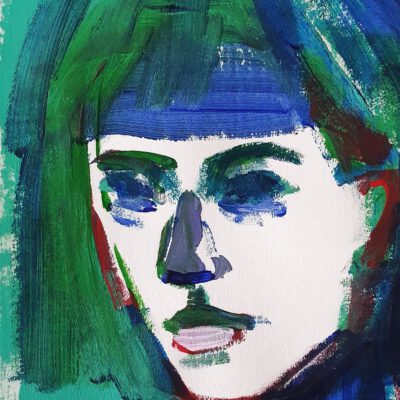 ציור פורטרט עכשווי מאיה דיוקן מדרני ציור פנים צבעוני אמנות ציורי נשים ציור אישה דיוקן אבטרקטי אנה רדיס anna radis