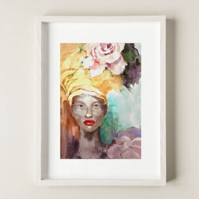 אישה אפריקאית-פורטרט-ציור-ציורים-אמנות-אמנים ישראליפ-גלריה-הדפס-רפרודוקציה-פוסטר-דיוקן-אנה רדיס-ANNA RADIS