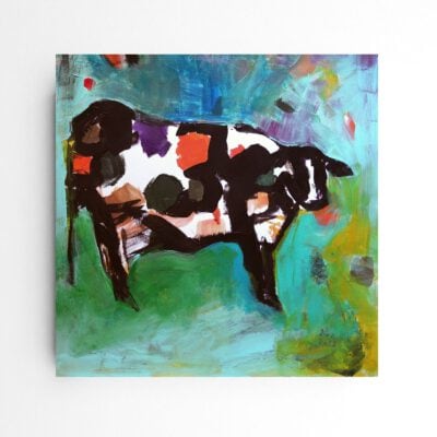 פרה צבעונית-ציור-ציורים-אמנות-אמנים שיראלים-הדפס-רפרודוקציה-פרינט-ציורי בעלי חיים- אבסטרקט חיות-אנה רדיס-ANNA RADIS