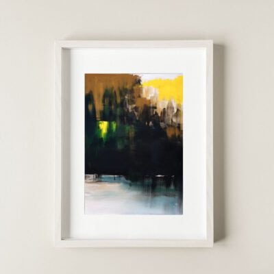 ציור נוף יער-אבסטרקט נוף-שחור צהוב-אמנות לבית-הדפס ציור-פרינט-רפרודוקציה-אמנות ישראלית-אמנים-אנה רדיס-ANNA RADIS
