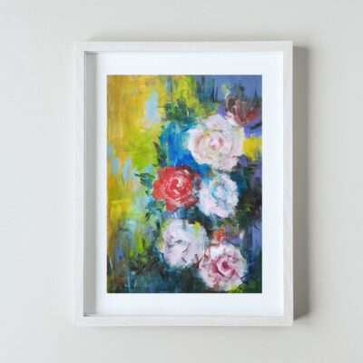 ציור פרחים-ציור ורדים-אימפרסיוניזם מודרני-ציור פרחים אבסטרקט-ציורים לבית-ציורים למכירה-אנה רדיס-ANNA RADIS ART