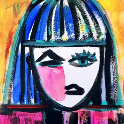 פופארט-ציור זוג-פורטרט אבסטרקט-פופארט דיוקן-גבר ואישה-ציורים לבית-ציורים צבעוניים-ציורים למכירה-אנה רדיס-ANNA RADIS ART