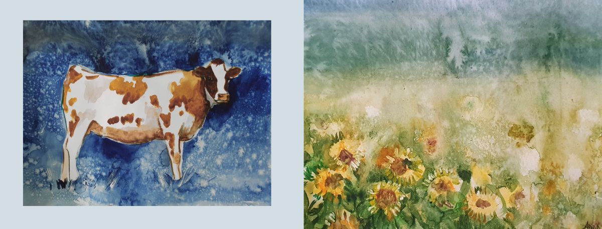 ציורי מים למכירה-ציורי פרחים בצבעי מים-ציורי בעלי חיים-אמנות ישראלית מקורית - אנה רדיס-ANNA RADIS ART



