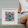 ציור מגן דוד טורקיז-ציור מגן דוד אבסטרקט-יודאיקה מודרנית-אמנות עכשווית-אמנות ישראלית-ציורים לבית-אנה רדיס-ANNA RADIS ART