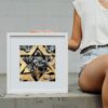 ציור מגן דוד שחור זהב-ציור מקורי-אמנות לבית-יודאיקה מודרנית-ציורים לרכישה-אנה רדיס-ANNA RADIS ART
