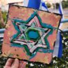 ציור מגן דוד טורקיז-ציור מגן דוד אבסטרקט-יודאיקה מודרנית-אמנות עכשווית-אמנות ישראלית-ציורים לבית-אנה רדיס-ANNA RADIS ART