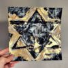 ציור מגן דוד שחור זהב-ציור מקורי-אמנות לבית-יודאיקה מודרנית-ציורים לרכישה-אנה רדיס-ANNA RADIS ART