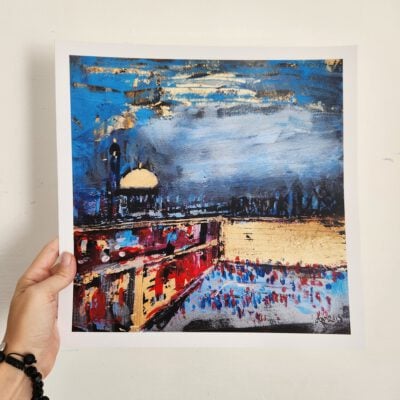 ציור ירושלי-ציור כותל אבסטרקט-יודאיקה מודרנית-אנה ריס-ANNA RADIS ART