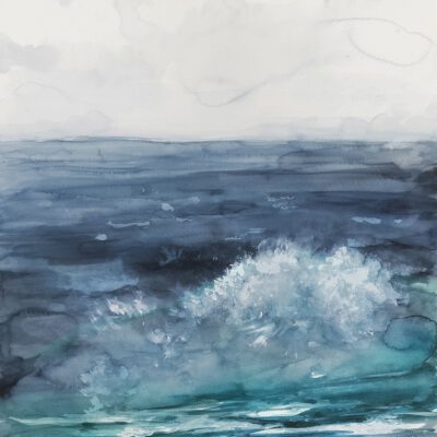 ציור ים מקורי-רחש גלים-ציור נוף צבעי מים-ציור גדול-ציור אוקיינוס גלים-אנה רדיס-ANNA RADIS ART