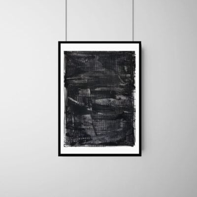 אבסטרקט שחור-ציור מקורי-אבסטרקט מינימליסטי שחור-ציור מופשט-ציור אבסטרקטי-אמנות למכירה-אנה רדיס-ANNA RADIS ART