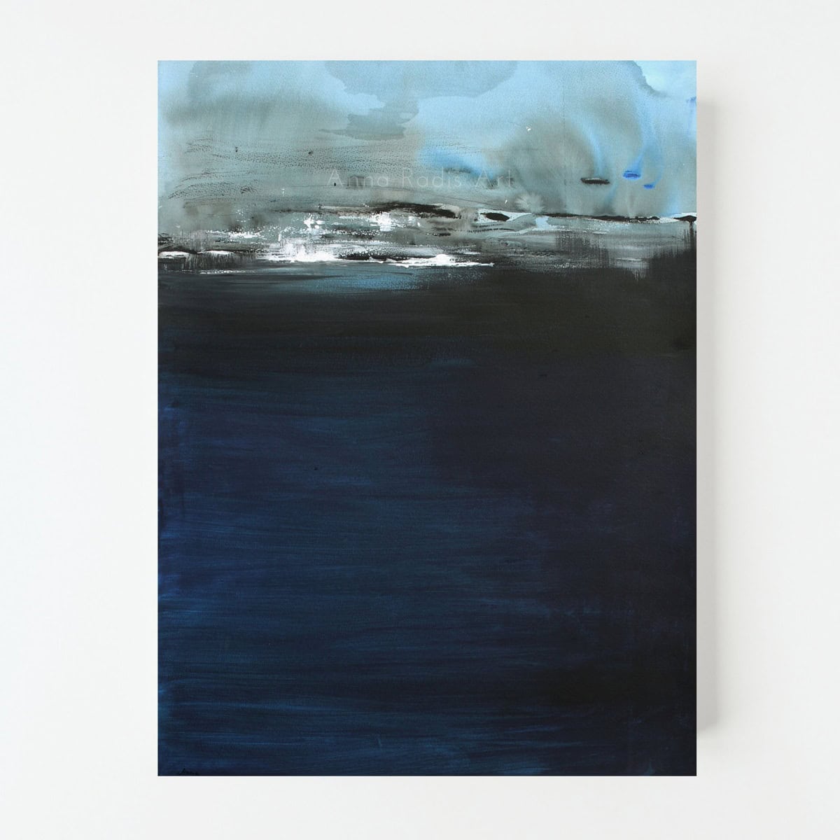 כחול עמוק אבסטרקט | הדפס ציור על נייר